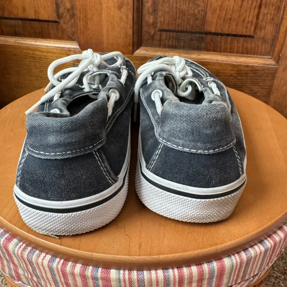 Thom McAn Navy Blue Burnham Canvas Boat Shoes Size 9M